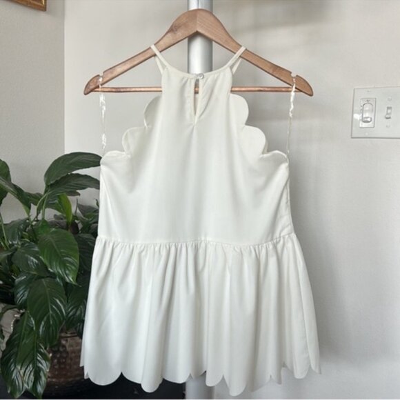 Entro Scalloped Babydoll Tank Top/Blouse/Shirt Sz S White - Picture 6 of 10